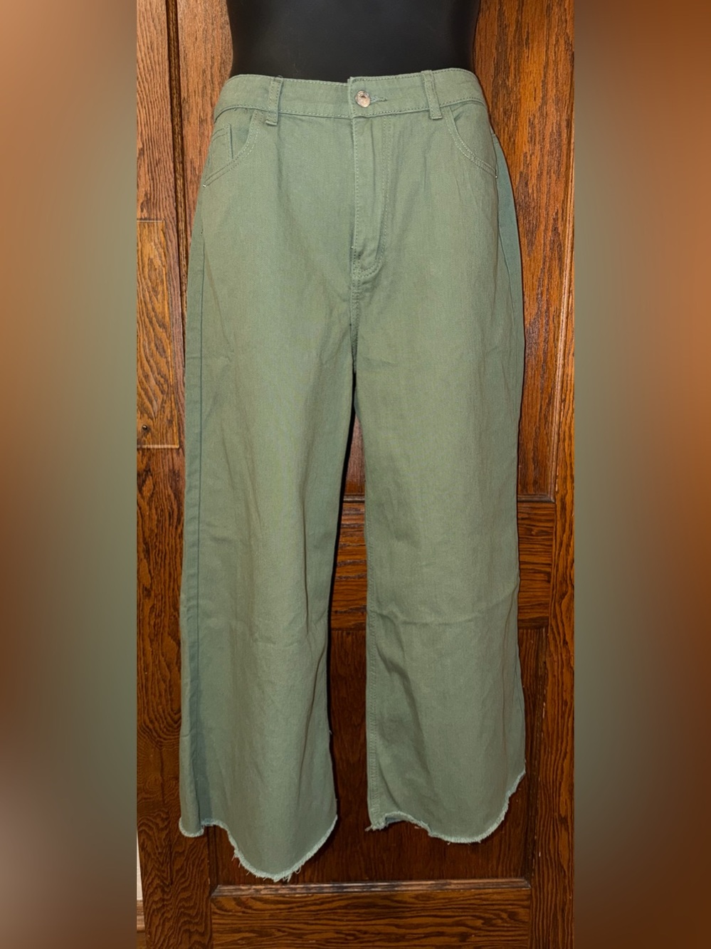 Olive Green Wide Leg Pants